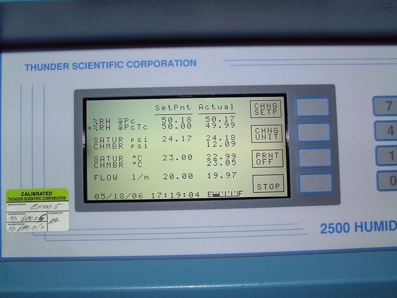 A Stable Reading is Displayed of 50 %RH.