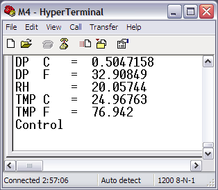 Hygrometer readout @ 20% RH.